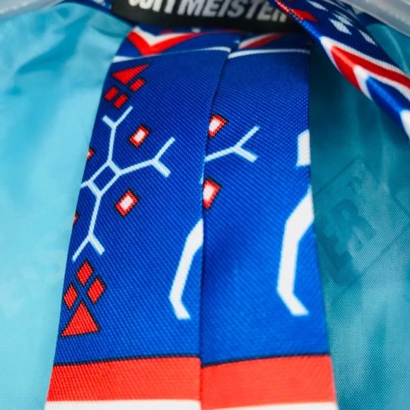 Men's Suitmeister Slim-Fit Nordic Christmas Blue Blazer - Picture 2 of 14